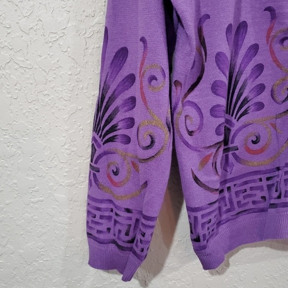 Hearts Of Palm Cardigan Womens Size Large Purple Button Up Sweater Soft Y2K - Picture 5 of 9